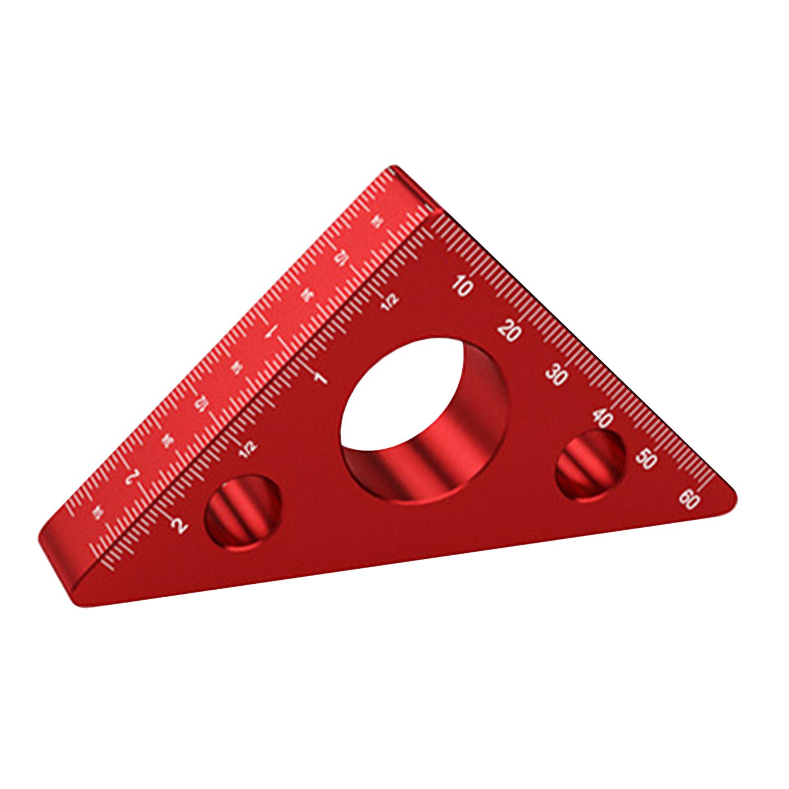 45 Degree Angle Ruler DIY Woodworking Tool for Industrial Workshop Machinist Red