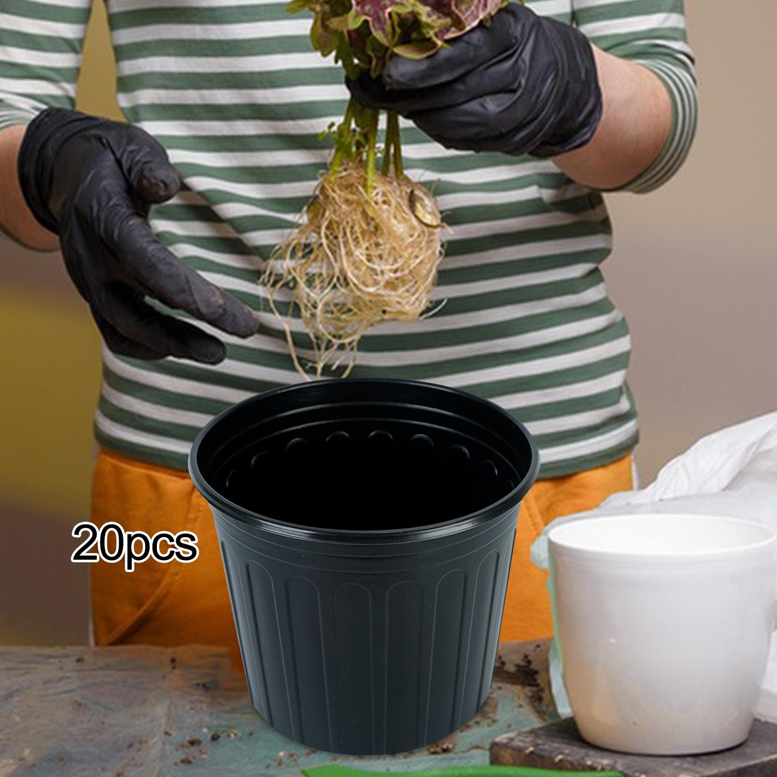 20Pcs Nursery Plant Containers Flexible Pressure Resistant Black Nursery Pot 12.5cm
