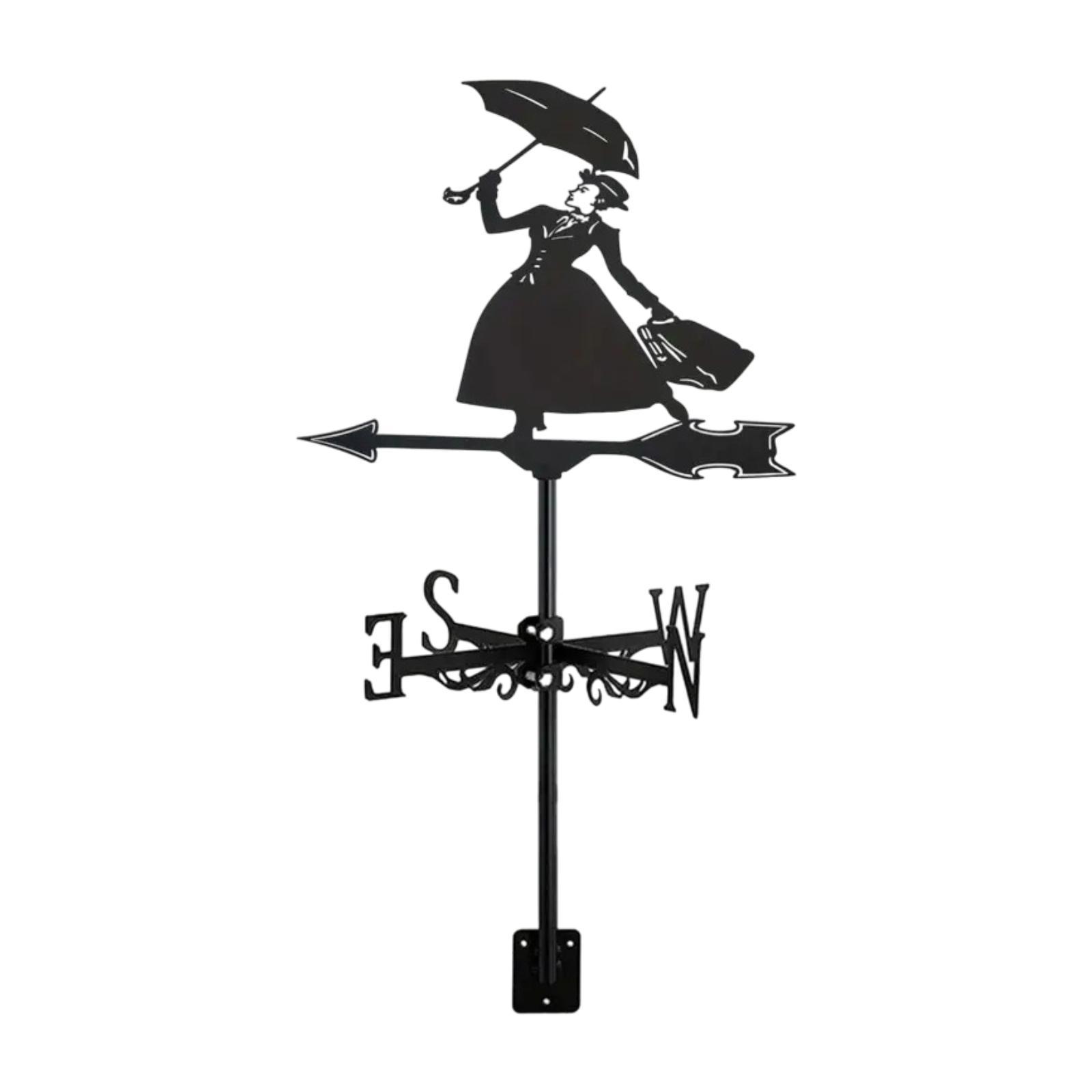 Lady Umbrella Figurine Weathervane