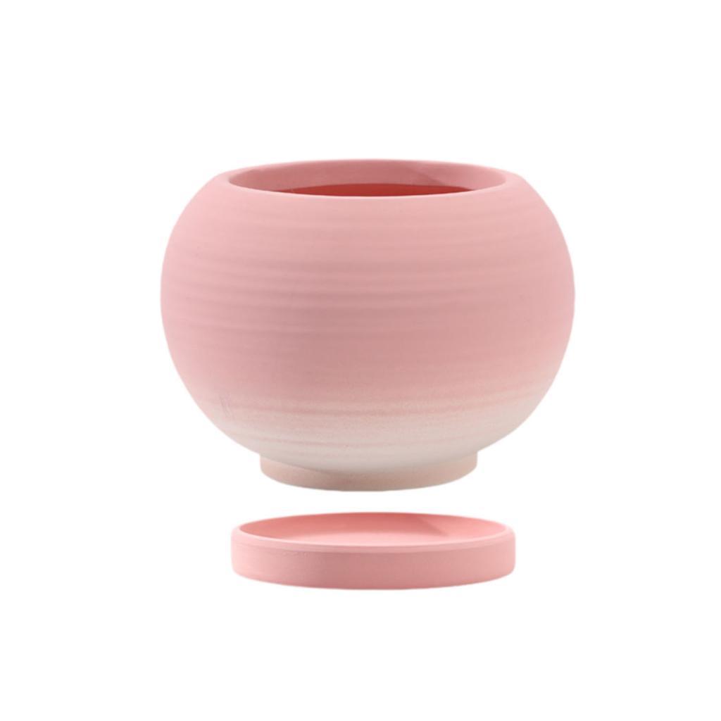 Round Plant Pot with Saucer