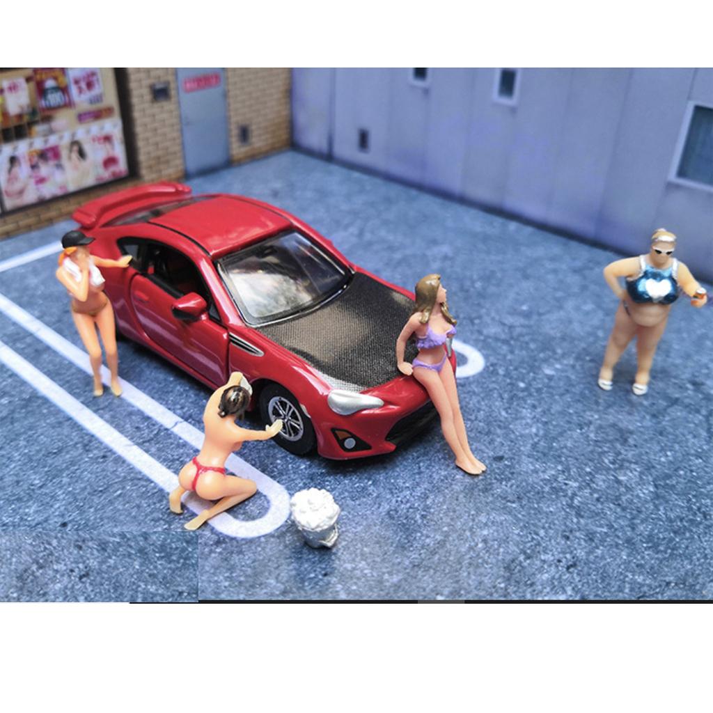 1:64 Bikini Car Wash Figures Scenario Toys I