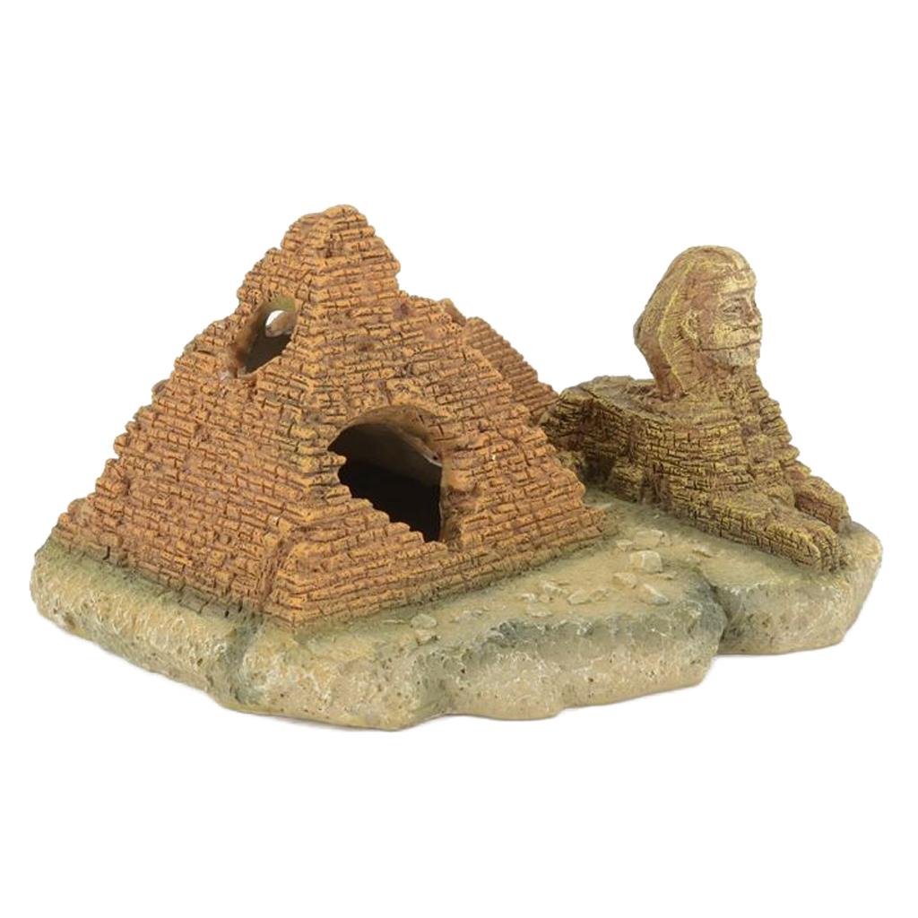 Aquarium Pyramid Sphinx Model Decor Fish Tank Decorations