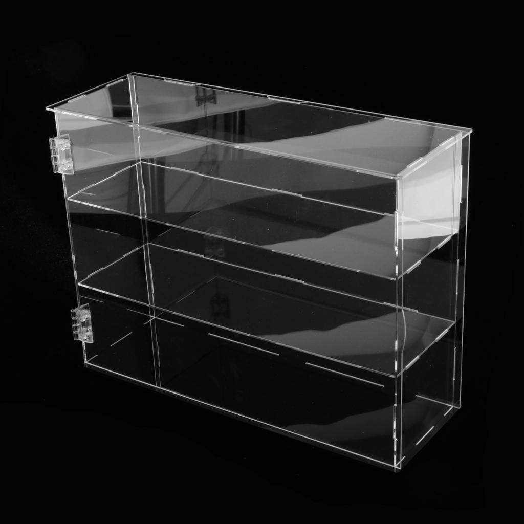 2x Transparent Acrylic Display Case Models Toys Desk Dustproof Box Container