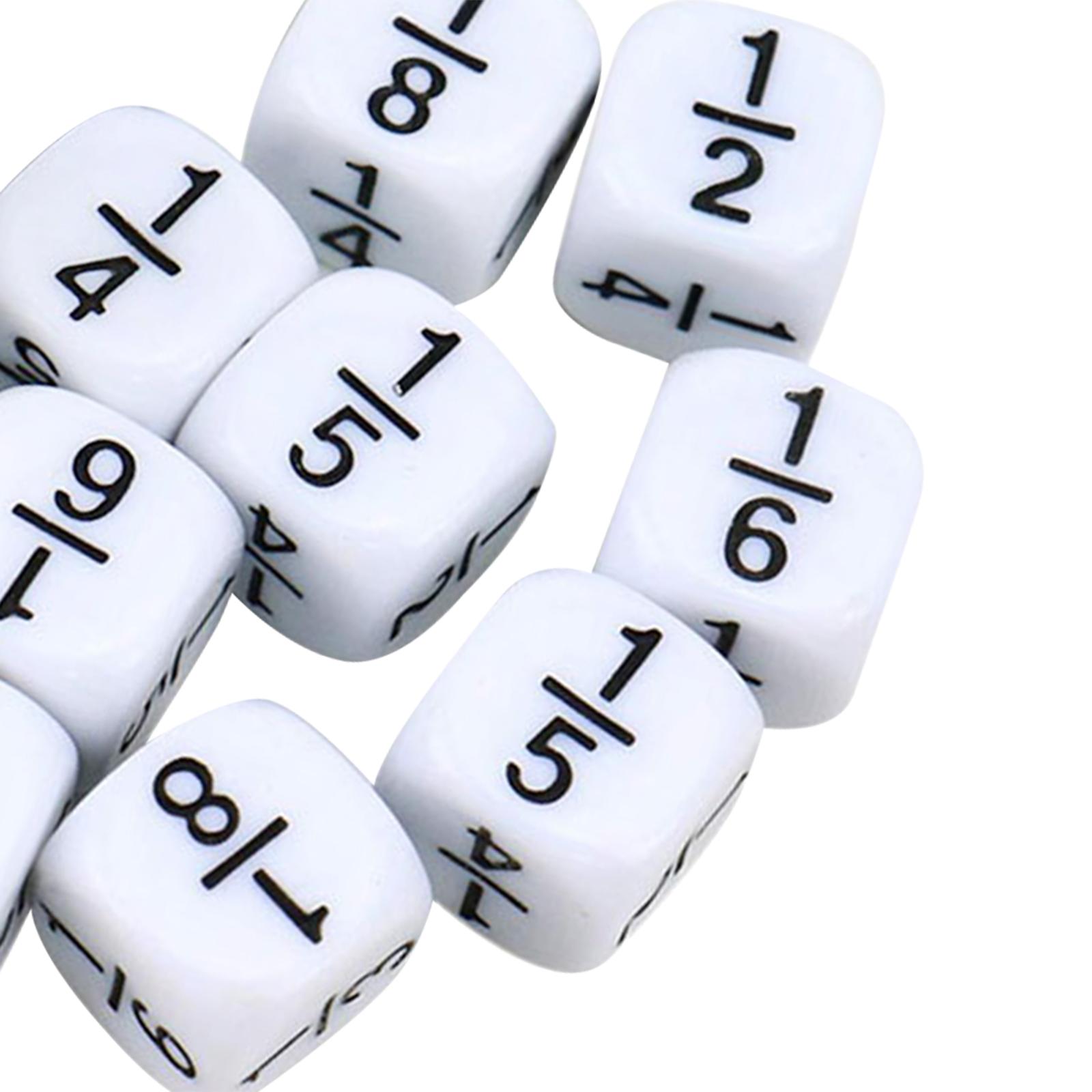 10Pcs Fraction Dice Math Teaching Set Montessori Math Toy Durable Creative