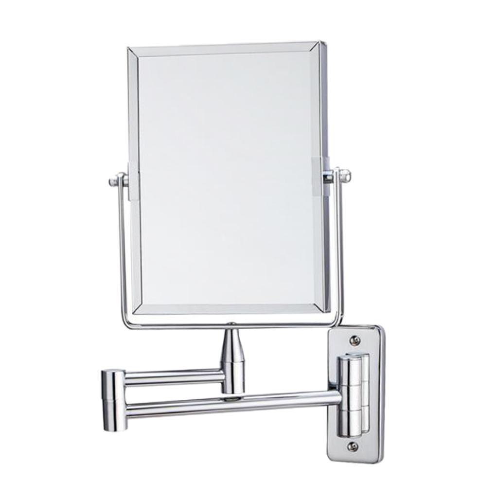 Square Wall Mount 1X/2X Magnified Double Sided Makeup Shaving Vanity Mirror