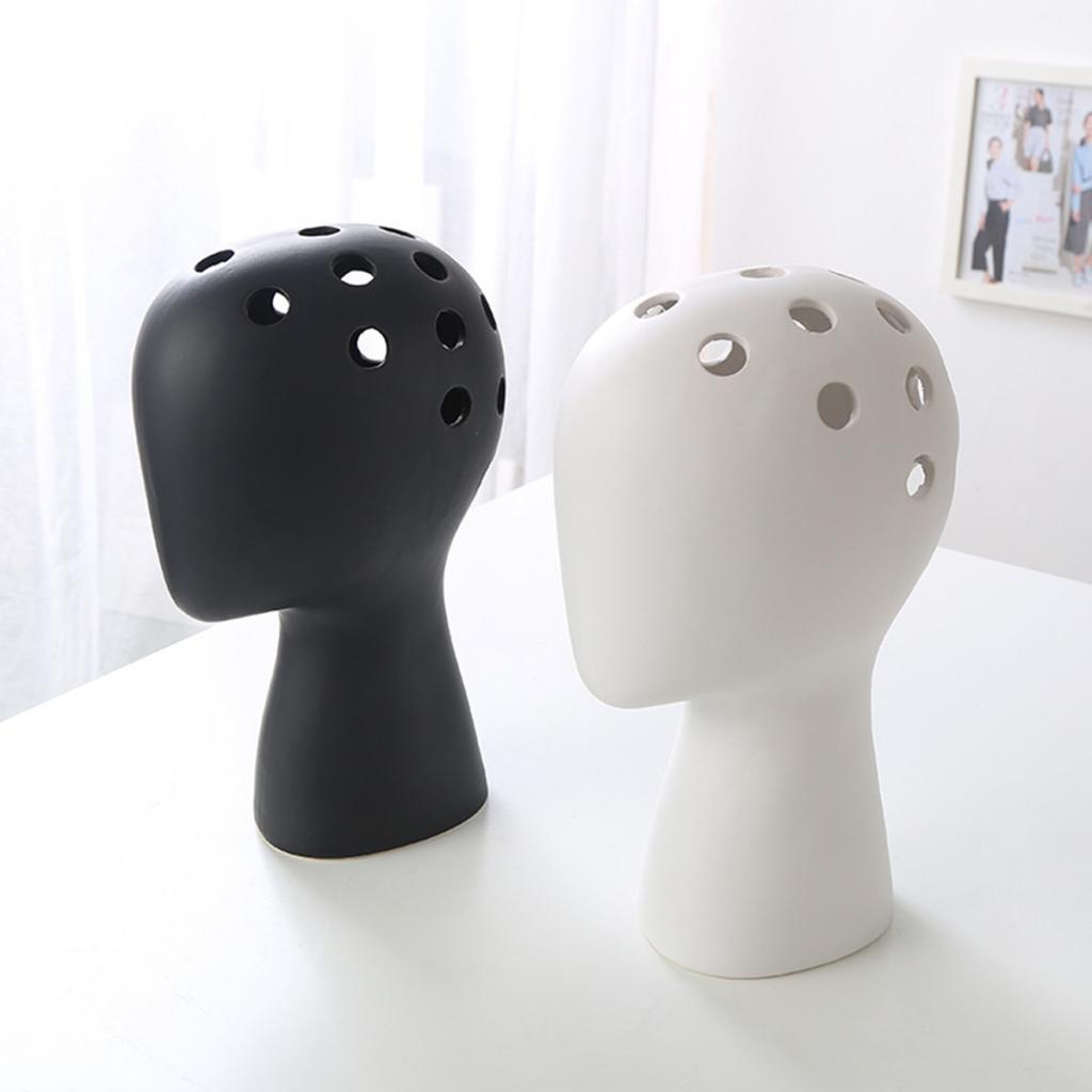 30cm Ceramic Mannequin Head Model Wig Hat Glasses Display Holder Stand White