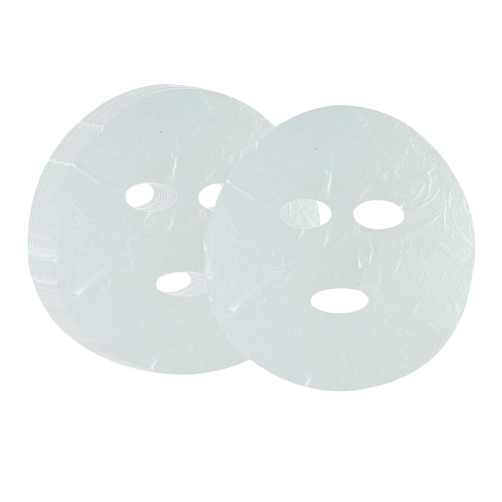 100Pcs Disposable Plastic Face Masks Sheet DIY Facial Skincare Film Wraps