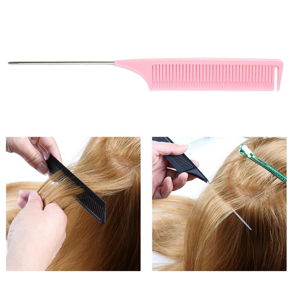 New Professional Weaving Highlighting Foiling Hair Comb for Hair Styling Pink