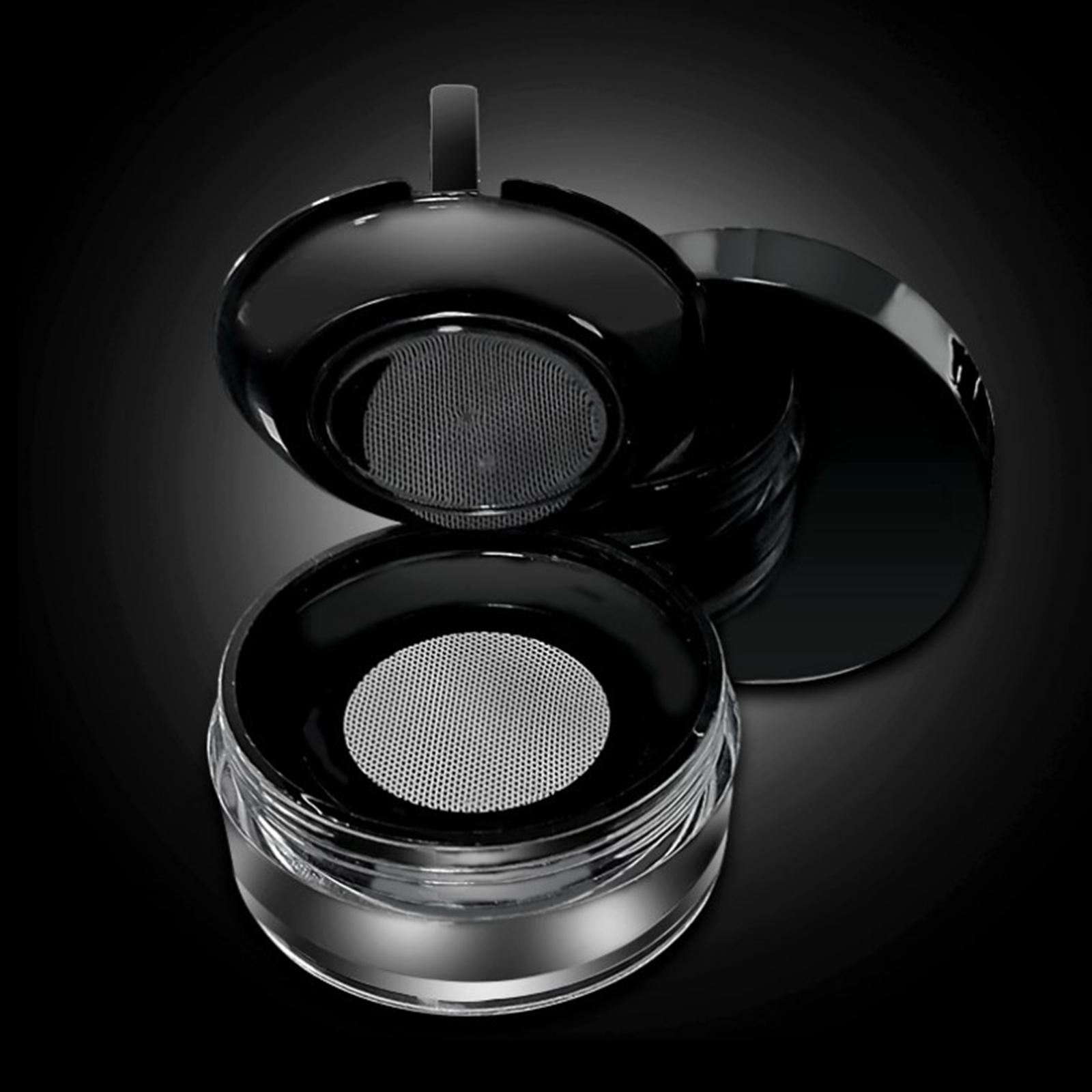 2 Count Empty Makeup Powder Container with Elasticated Net Sifter Plastic