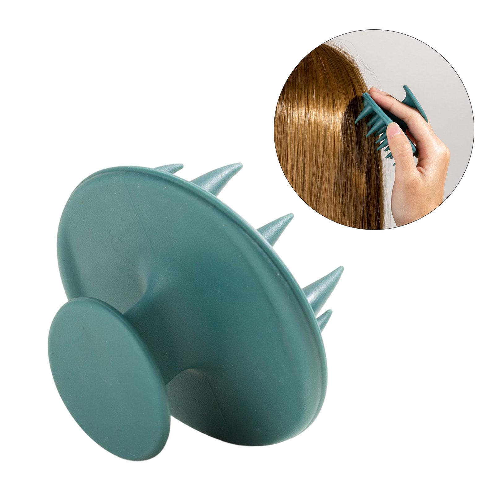 Silicone Hair Shampoo Brush Scrubber Shower Hair Brush Hair Cleaning Tool Green