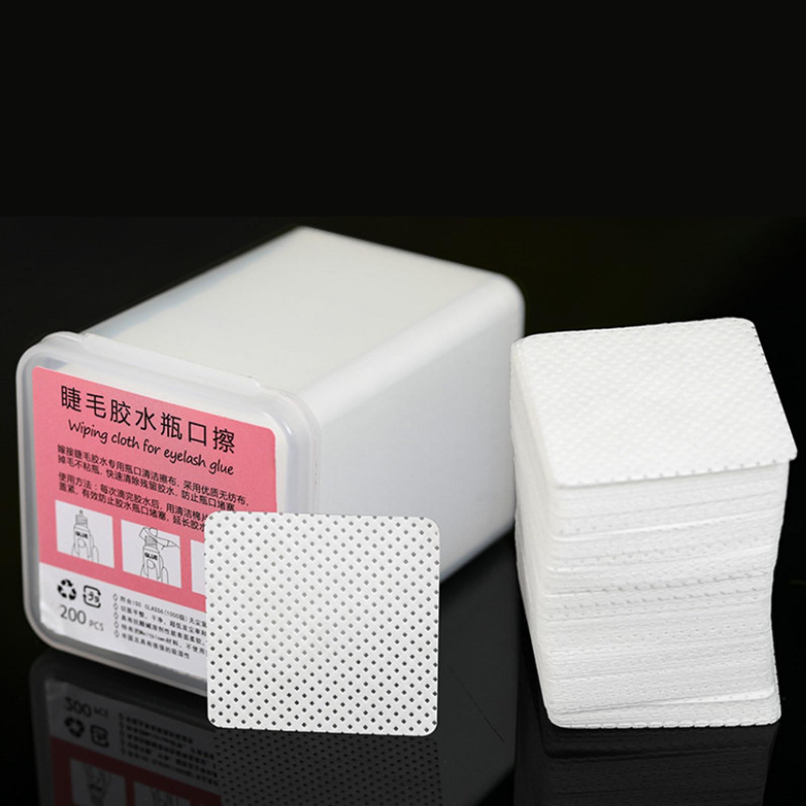 200Pcs Lash Extensions Glue Wipes for Eyelash Extension Eyelash Glue Cleaner