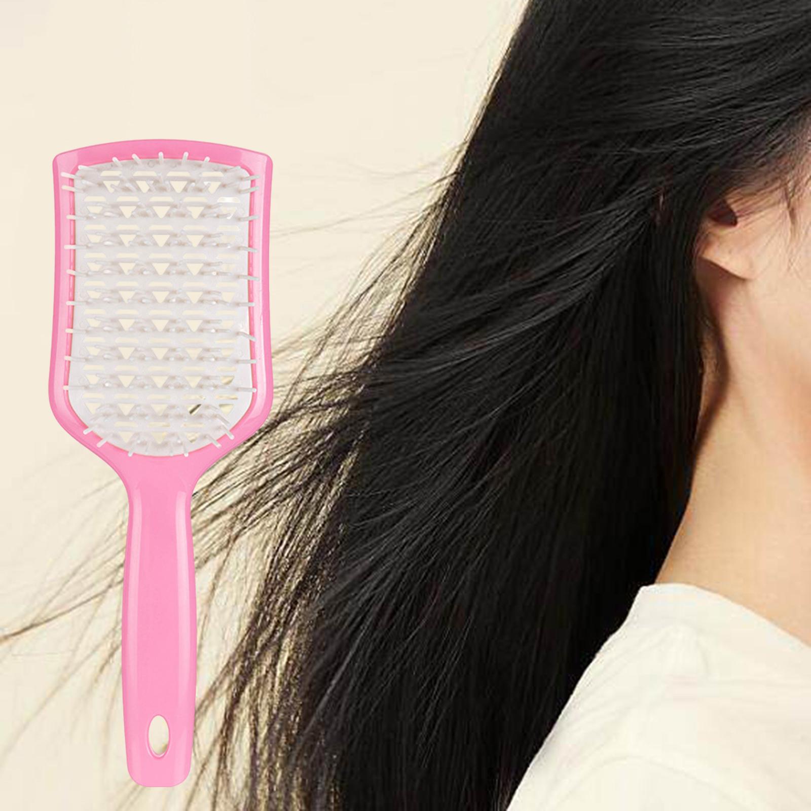 Detangling Hair Brush Styling Smoothing Portable Vented Hair Detangler Brush Pink