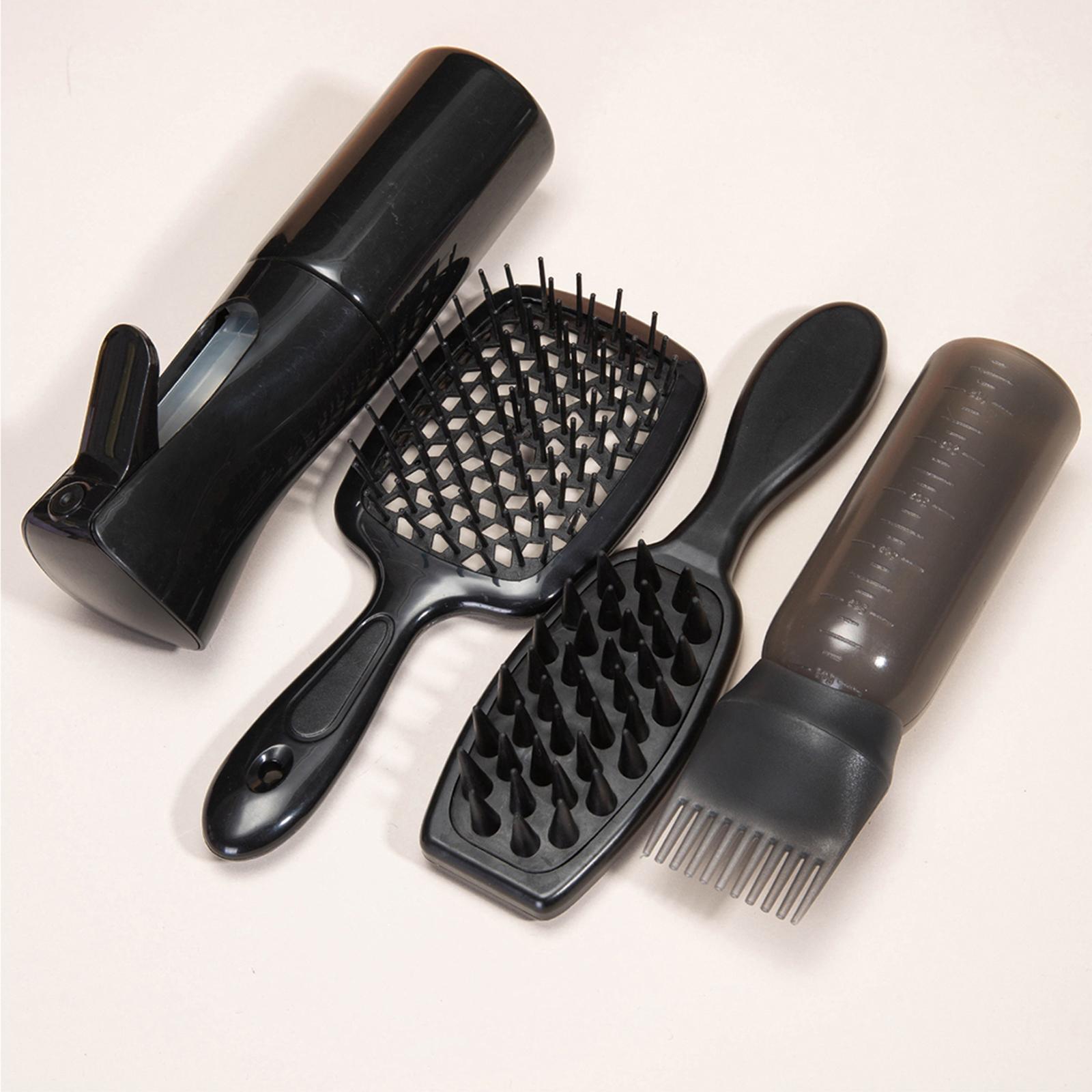 4Pcs Portable Hair Brush Set Salon Hairdressing Styling Tool Salon Hair Comb Black