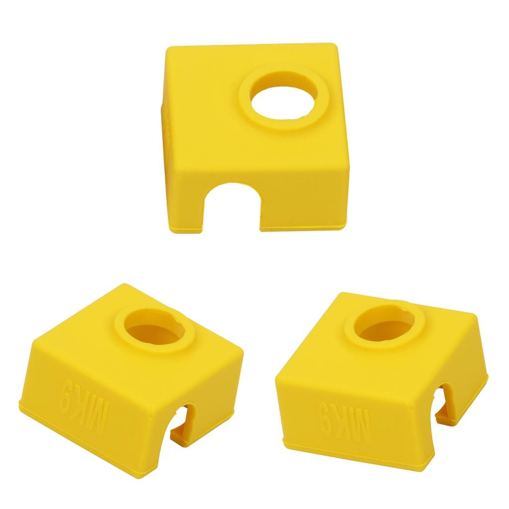 1 Piece MK9 Aluminum Block Silicone Protective Cover For 3D Printer Yellow