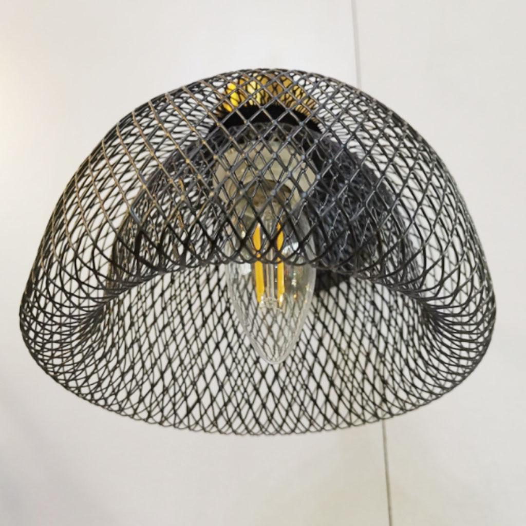 Industrail Style Metal Wire Lampshade Light Farmhouse Cage  Half Circle
