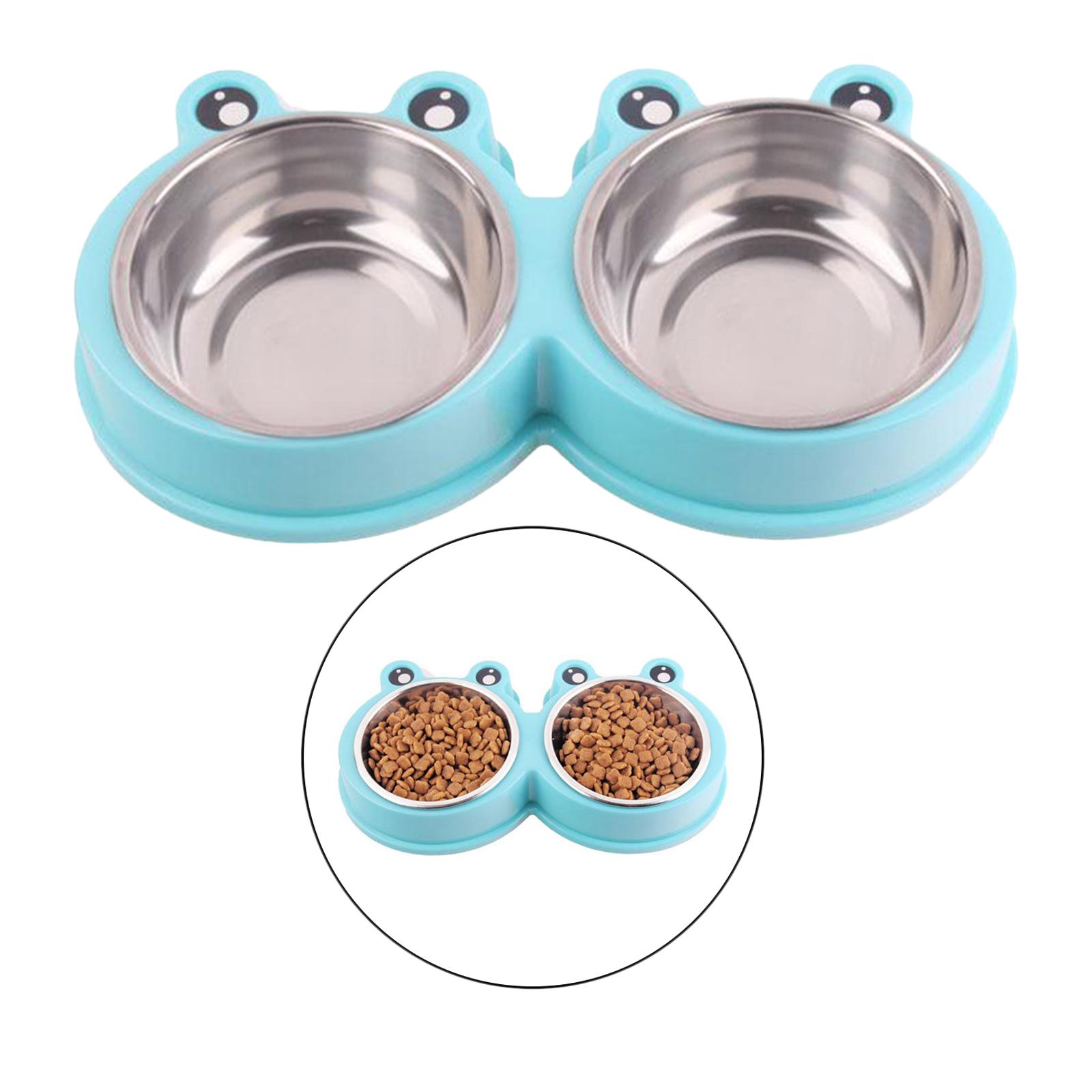 Pets Dogs Cat Food Feeding Bowl Snacks Elevated Stand Raised Dish Feeder Blue