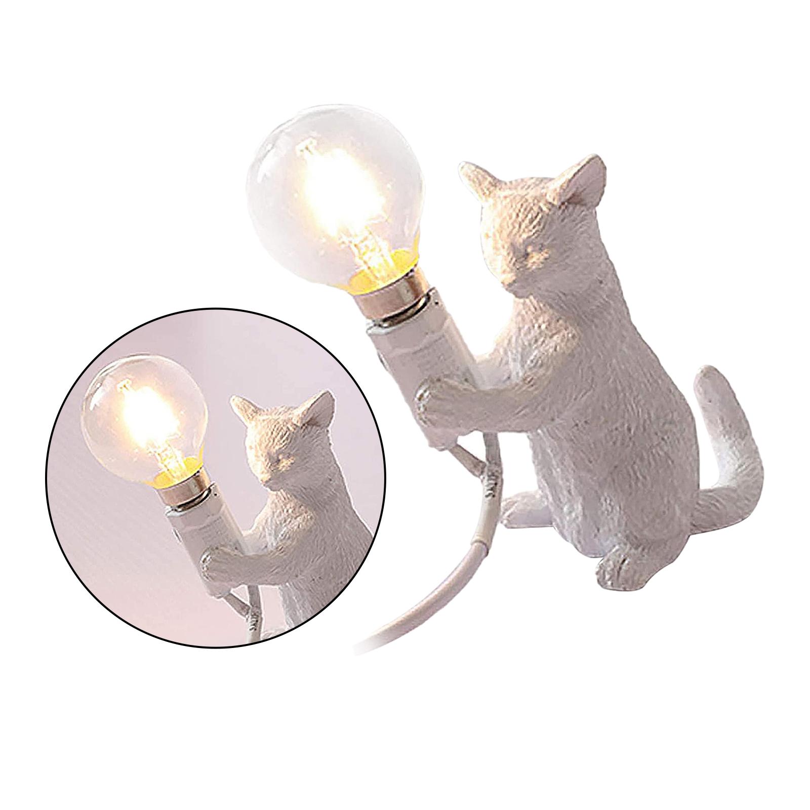 Bedroom Cat Shape Desk Light Bedside Table Lamp Lighting White 110x60x120mm