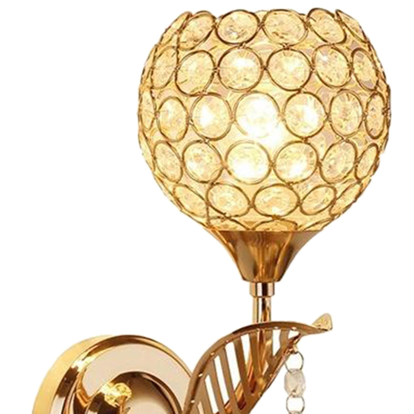 2xModern Crystal LED Wall Light Bedside Lamp Sconce Lighting Fixture Switch