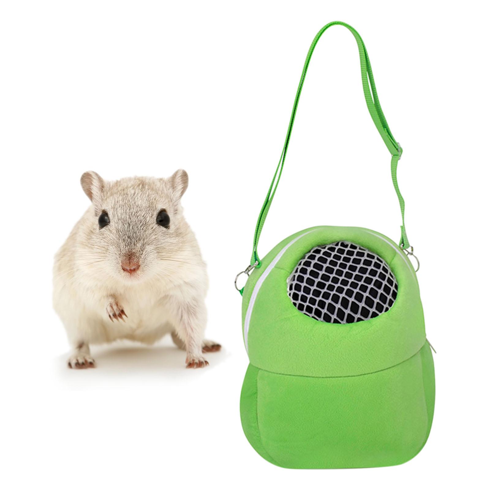 Pet Small Animal Carrier Bag Travel Warm Cage Hamster Pouch Green 27x22cm