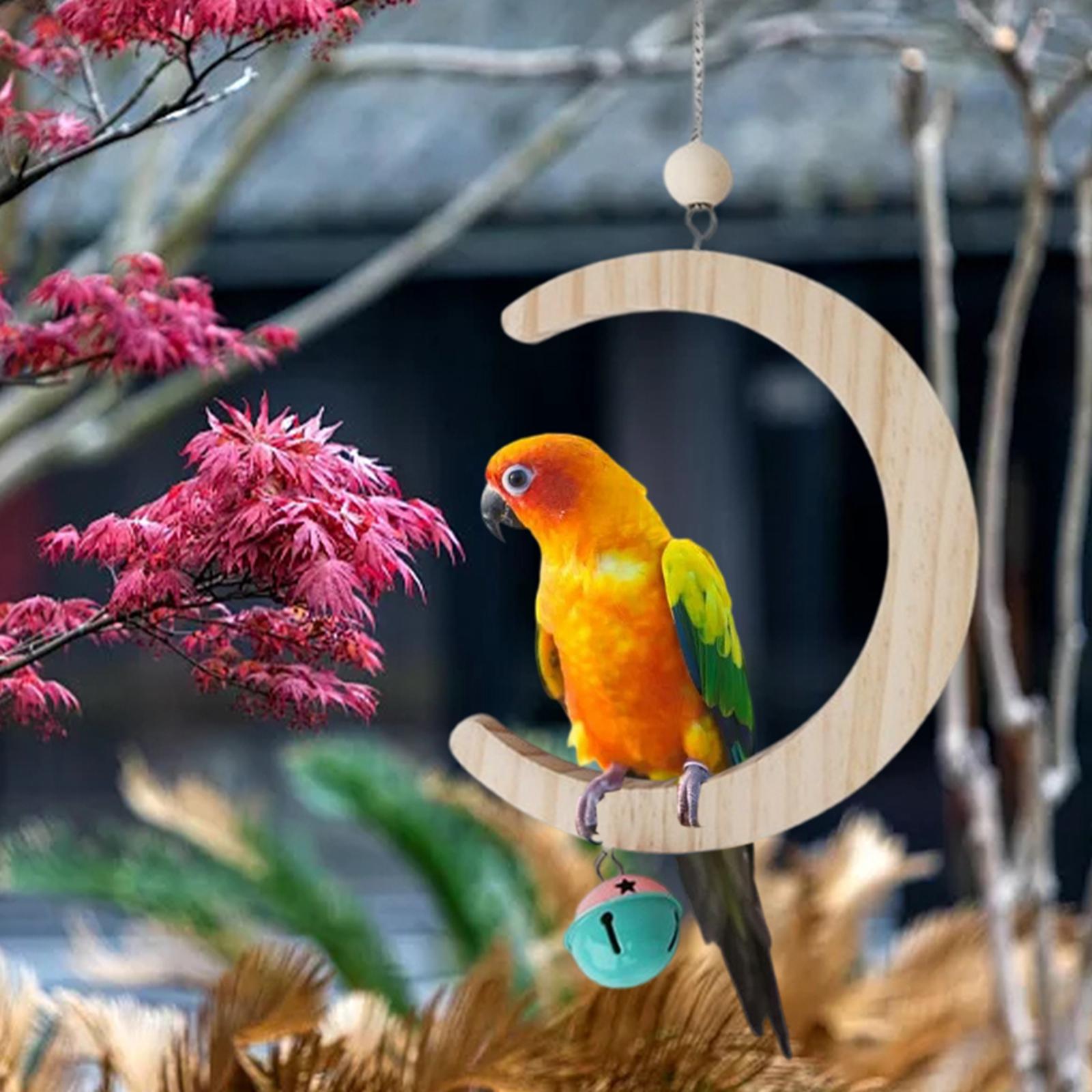 Birds Chewing Toy Perch Parrot Toy Parrot Swings with Bell 1Piece 20cm