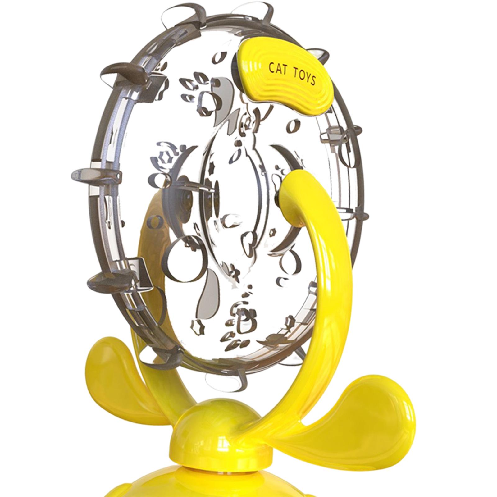 Cat Food Dispenser Interactive Cat Toy Bowl Kitty Training Ball Treat Yellow