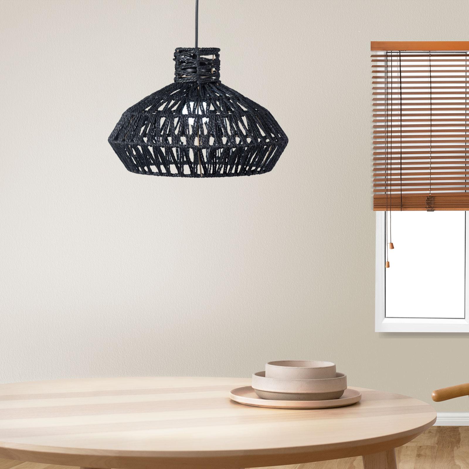 Woven Rope Lampshades Ceiling Light Fixture Cover Fitting Pendant Lamp Shade Black