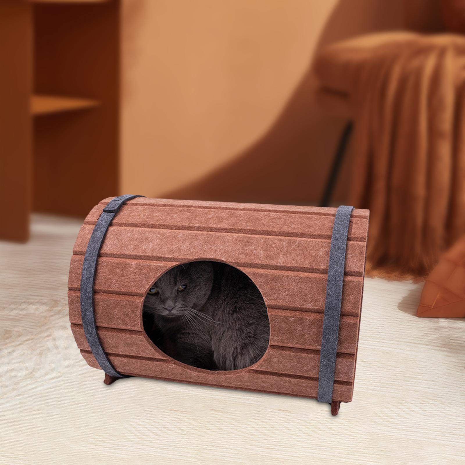 Felt Cat House Hideout Universal All Seasons Washable Semi Enclosed Cat Nest