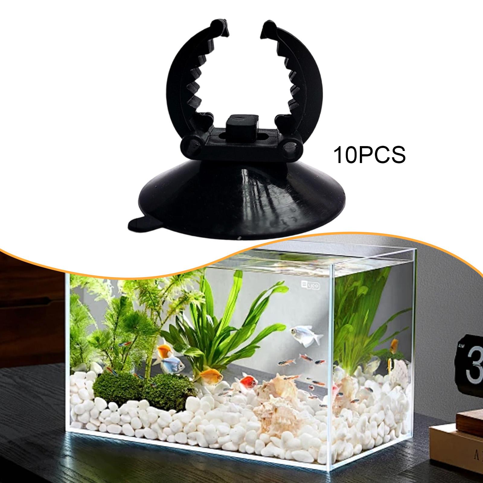 10x Aquarium Heater Suction Cups with Clips Black Heating Rod Holders Clamps