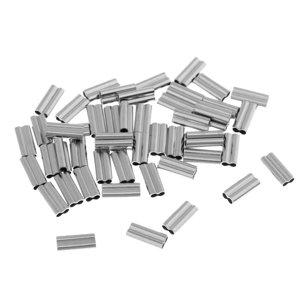 50pcs Fishing Double Barrel Crimp Sleeves Carp Fishing Accessories Model 4