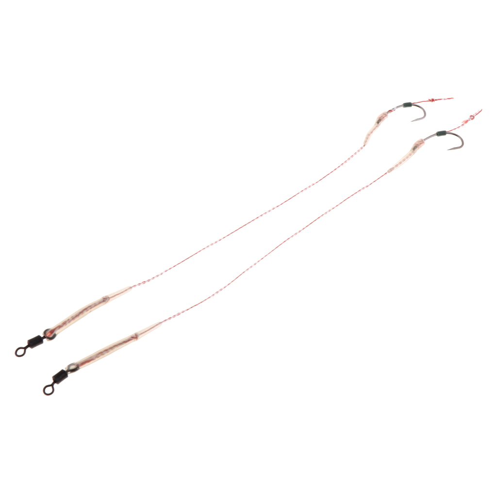 2pcs Carp Fishing Hair Rigs Braided Line High Carbon Steel Hooks G006
