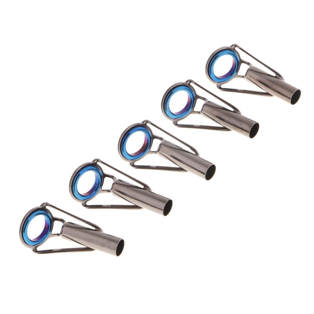 5pcs Fishing Rod Guides Tip Tops Ceramic Ring Free Rod Repair Parts eBay