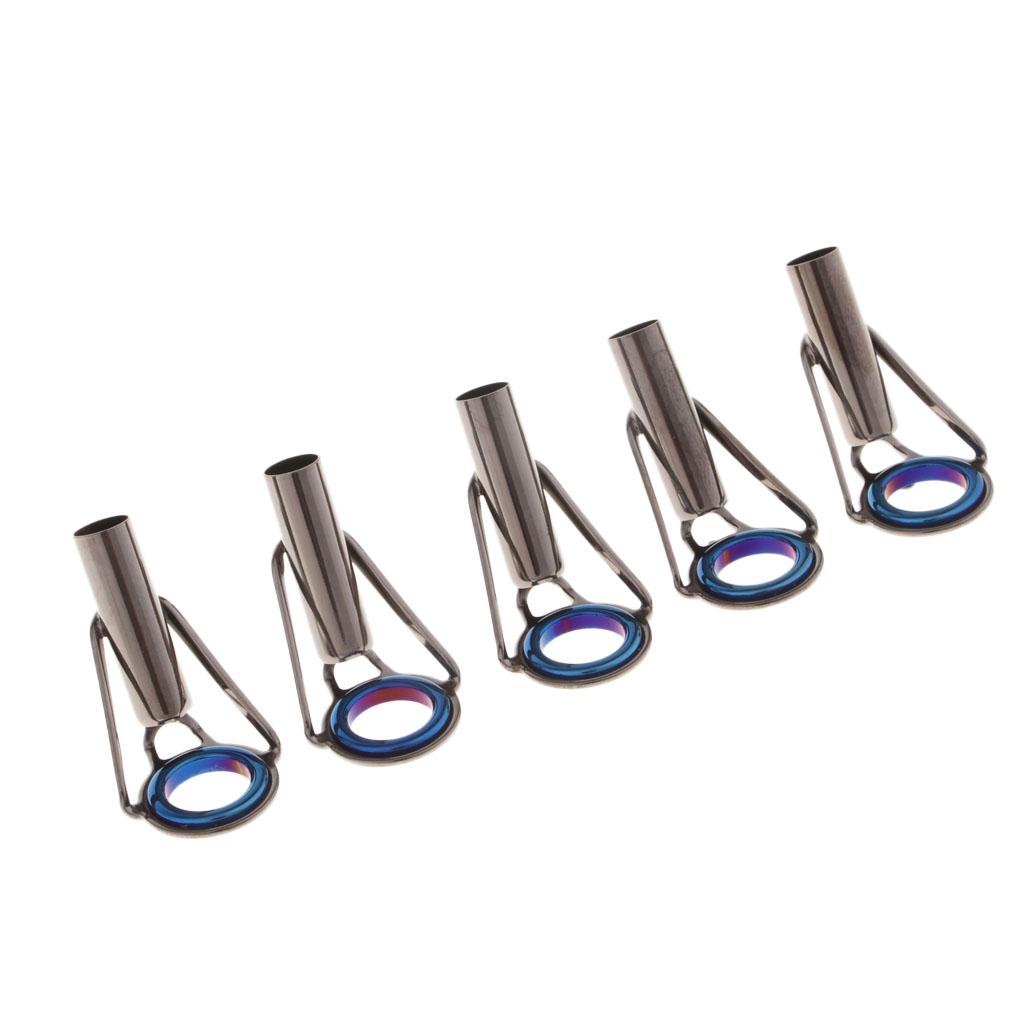 5pcs Fishing Rod Tip Tops Repair Kit Ceramic Eye Rings Rod