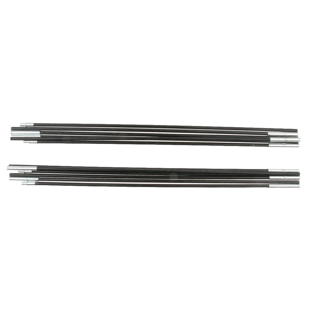 Outdoor Tent Pole Kit Fiberglass for Hiking Camping 2 Poles 6 Section Each B