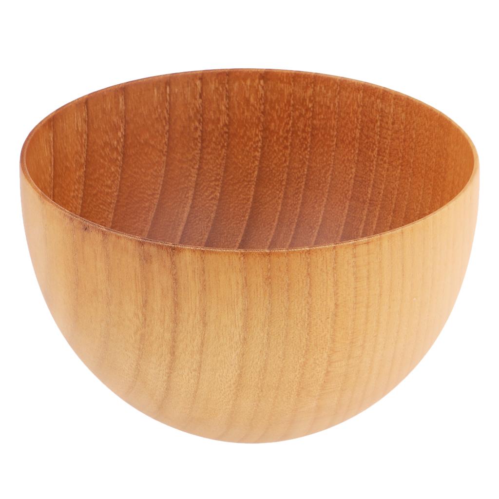 Details about   1 Set Solid Wooden Bowl Round Soup Rice Cereal Food Serving Dinnerware Tool 