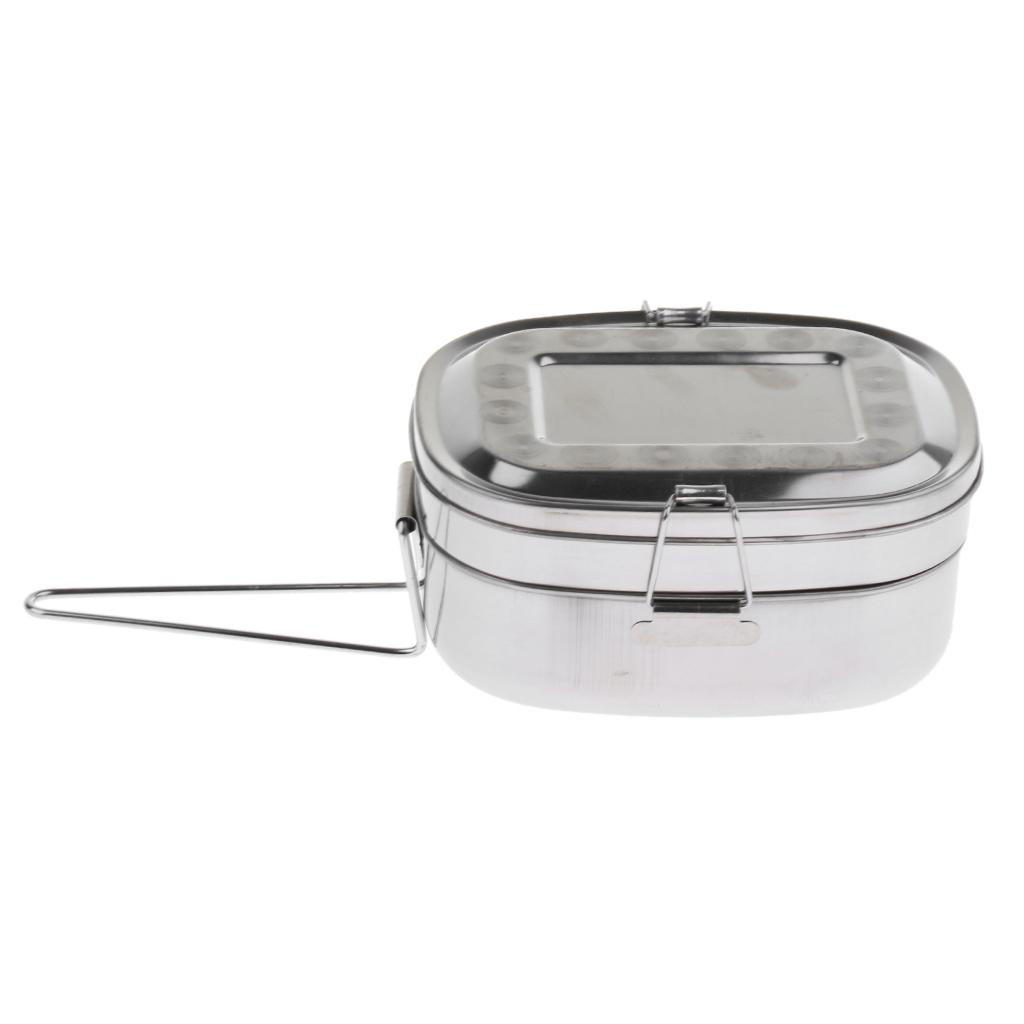 Metall Brotdose Edelstahl Lunchbox Bento Box Mit Klappgriff Fur Picknick Camping Outdoor Camping Kuchenbedarf