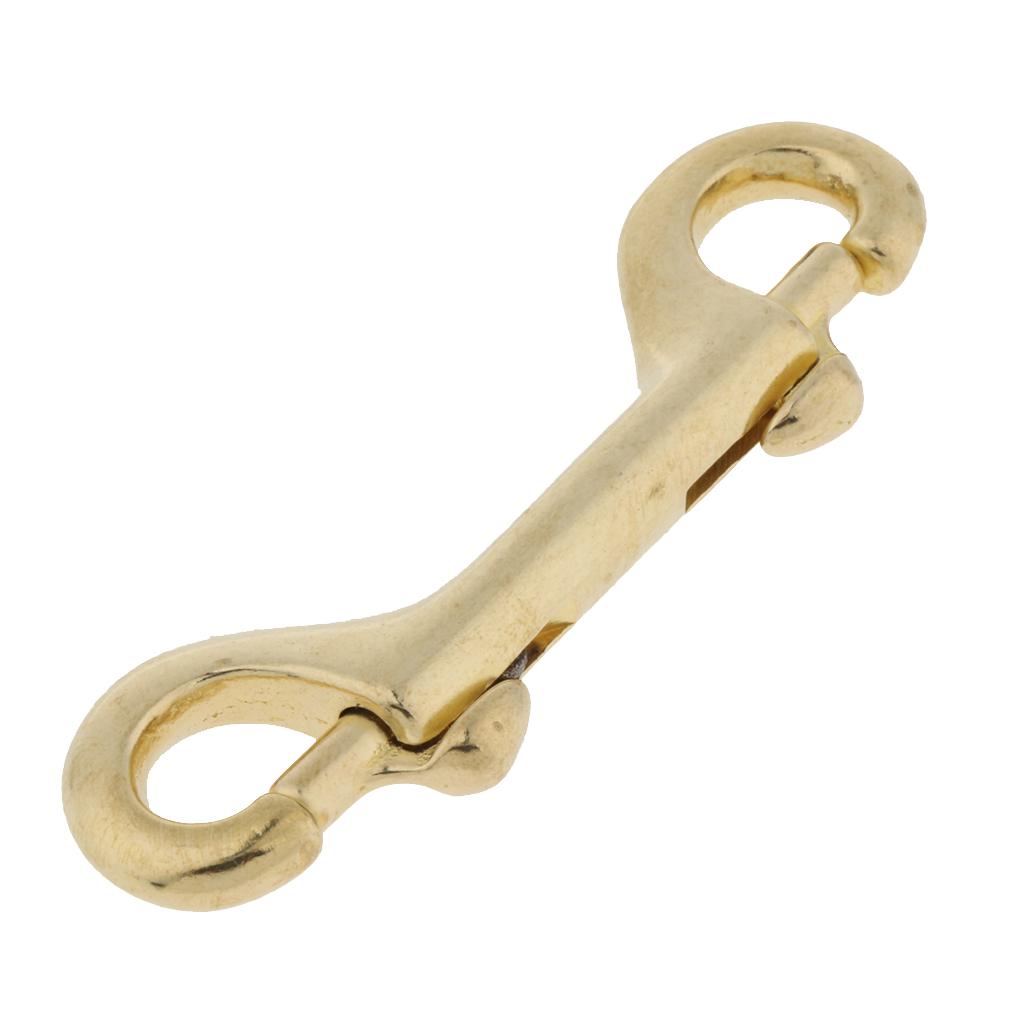 3xDouble Ended Snap Hook Key Holder Brass Clip Keychain 78mm