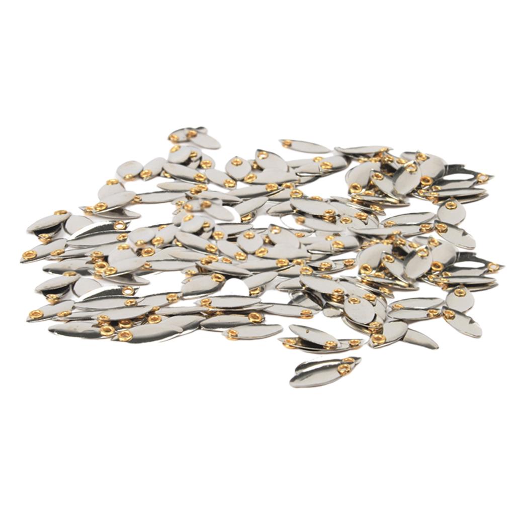 Metal Spoon Fishing Lures Hard Sequins Baits Silvery 50pcs