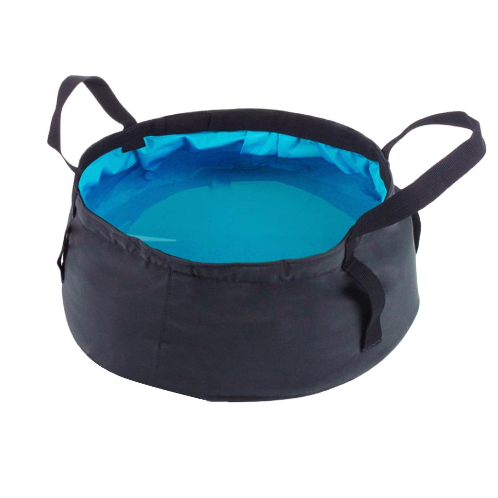 Outdoor Foldable Basin Travel Hiking Camping Picnic Water Bucket Blue