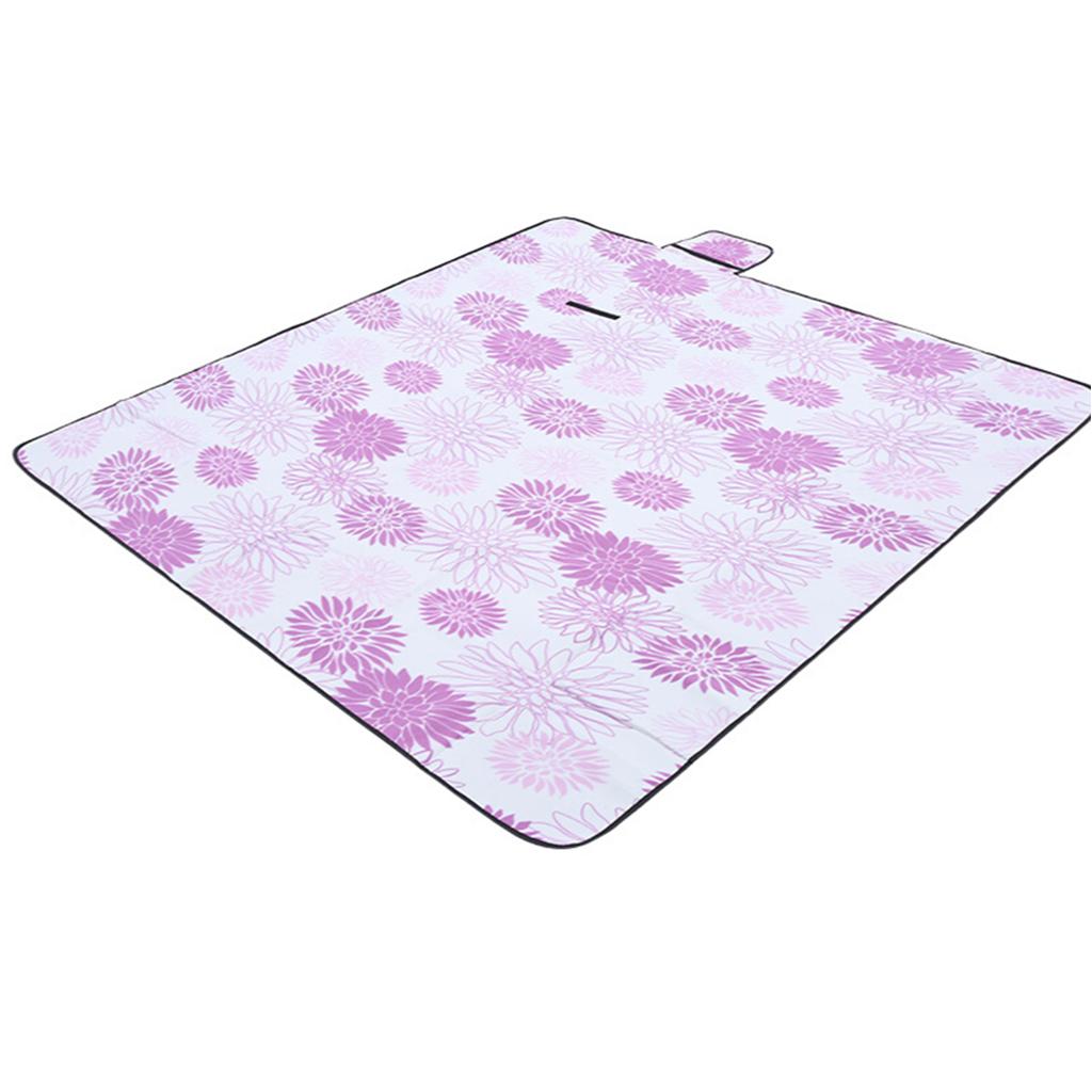 Outdoor Beach Folding Camping Mattress Pad 2x1.5M Purple Flower