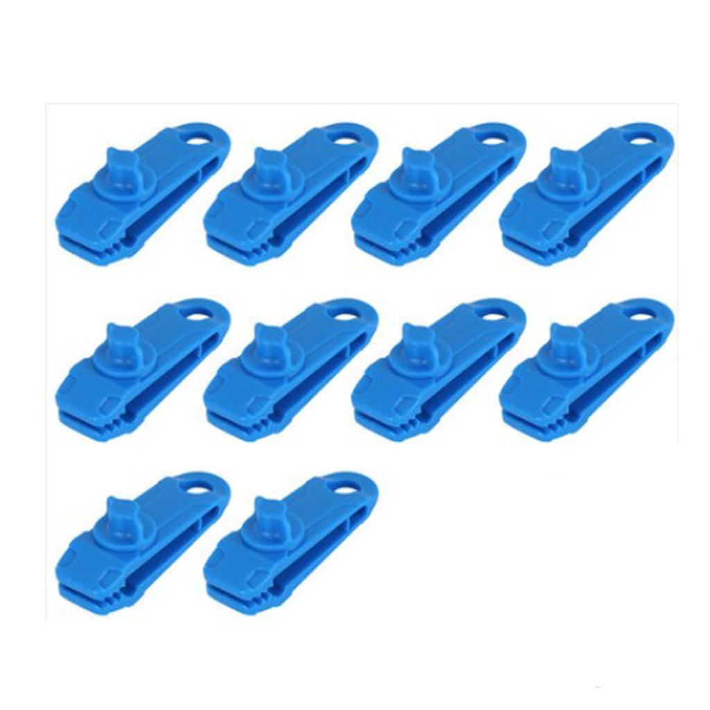 10pcs Heavy Duty Tarp Clips Clamps for Camping Canopies Tents Blue