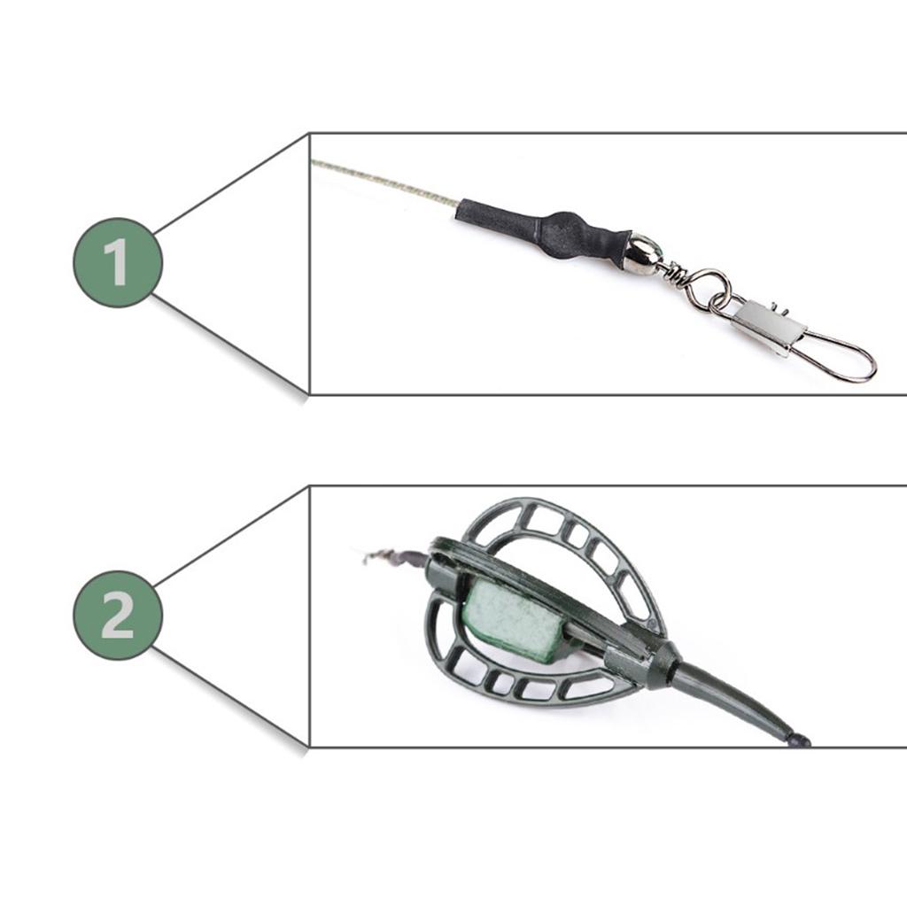 Fishing Bait Cage Carp Fishing Swivel with Lead Sinker Basket Holder 50g