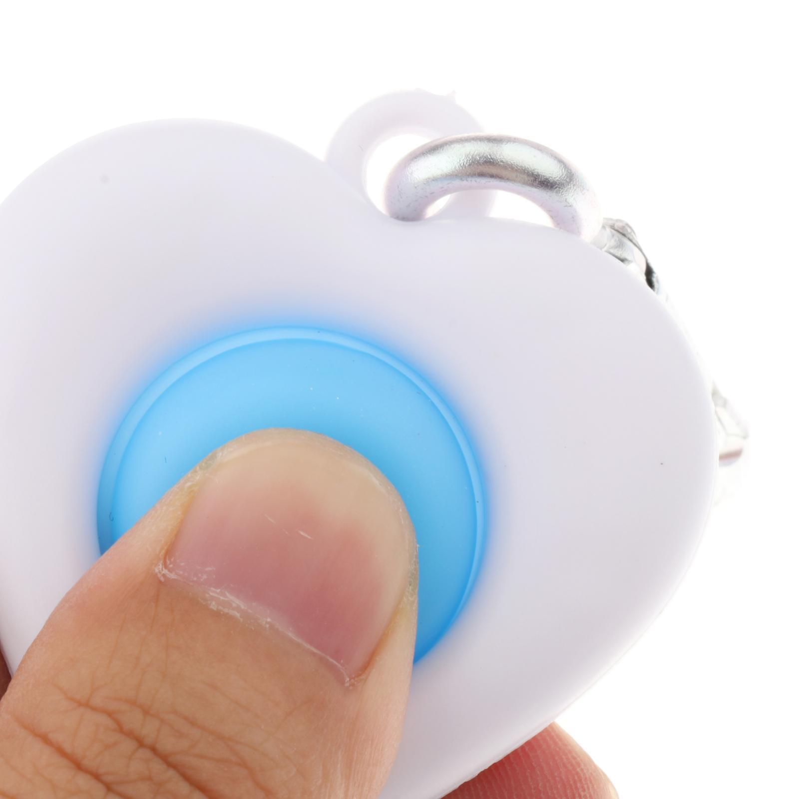 2xSilicone Fidget Toy Simple   Key Chain Stress Relief Blue