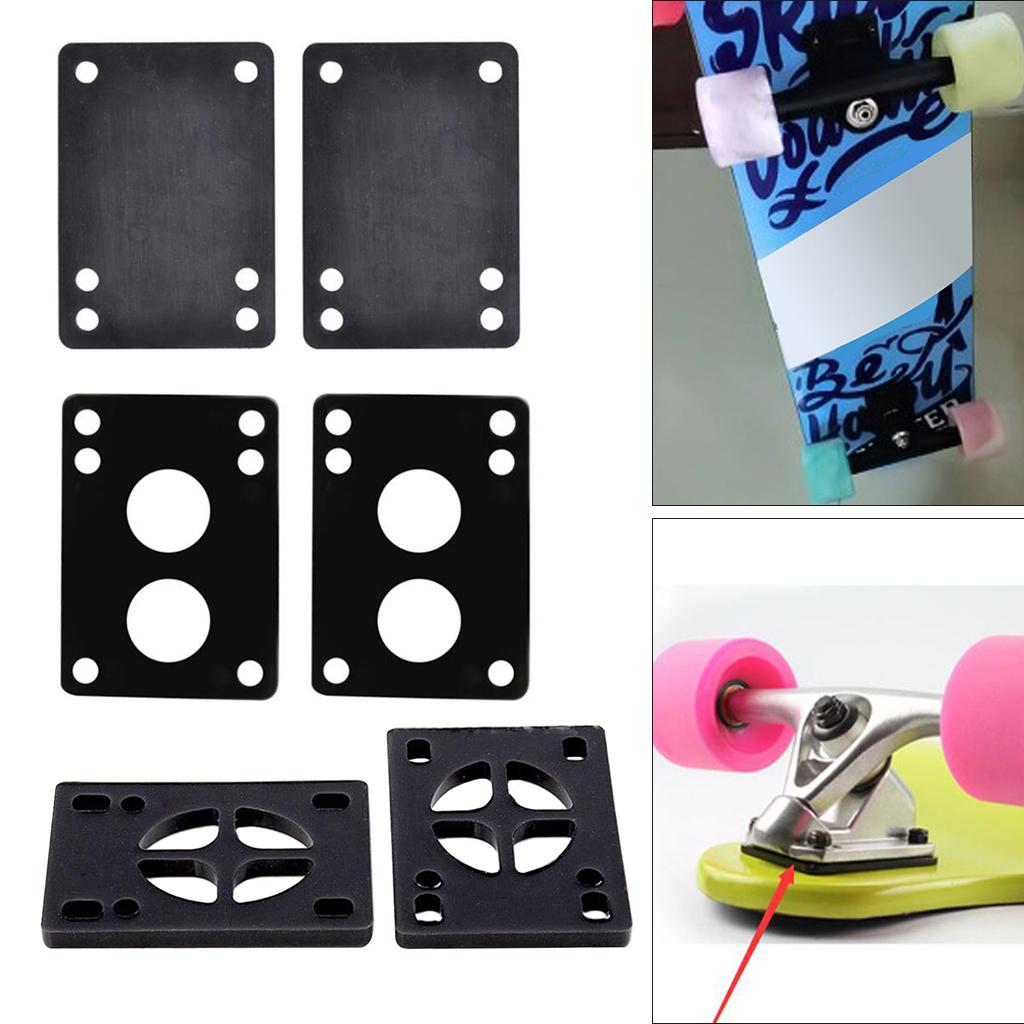 4PCS Longboard Shockpads Hardware Skateboard Risers Rubber Shock Pad 