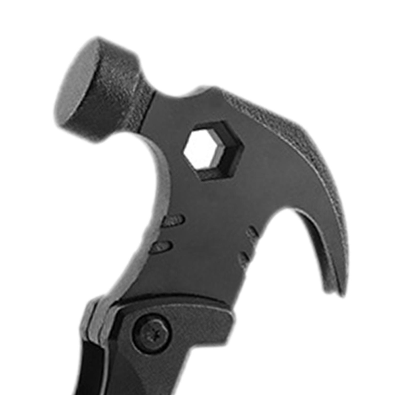 Outdoor Camping Emergency Survival Tools Mini Hammer Multi-tool Black