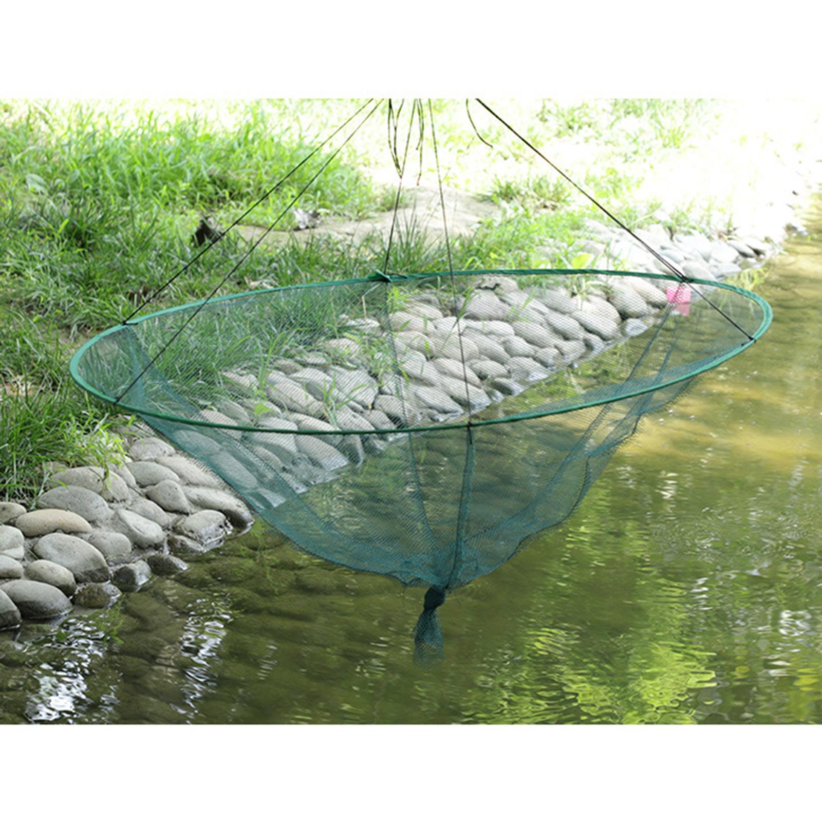 2xCrawfish Fishing Net Portable Foldable for Traveling Harbour Fishermen 100cm