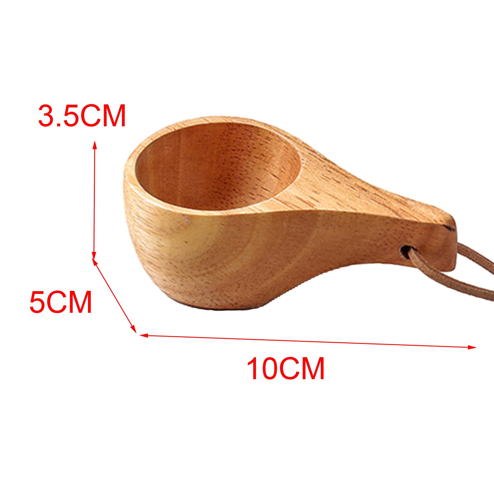 Camping Mug Outdoor Wooden Camp Cup Lightweight Hiking Tableware Brown