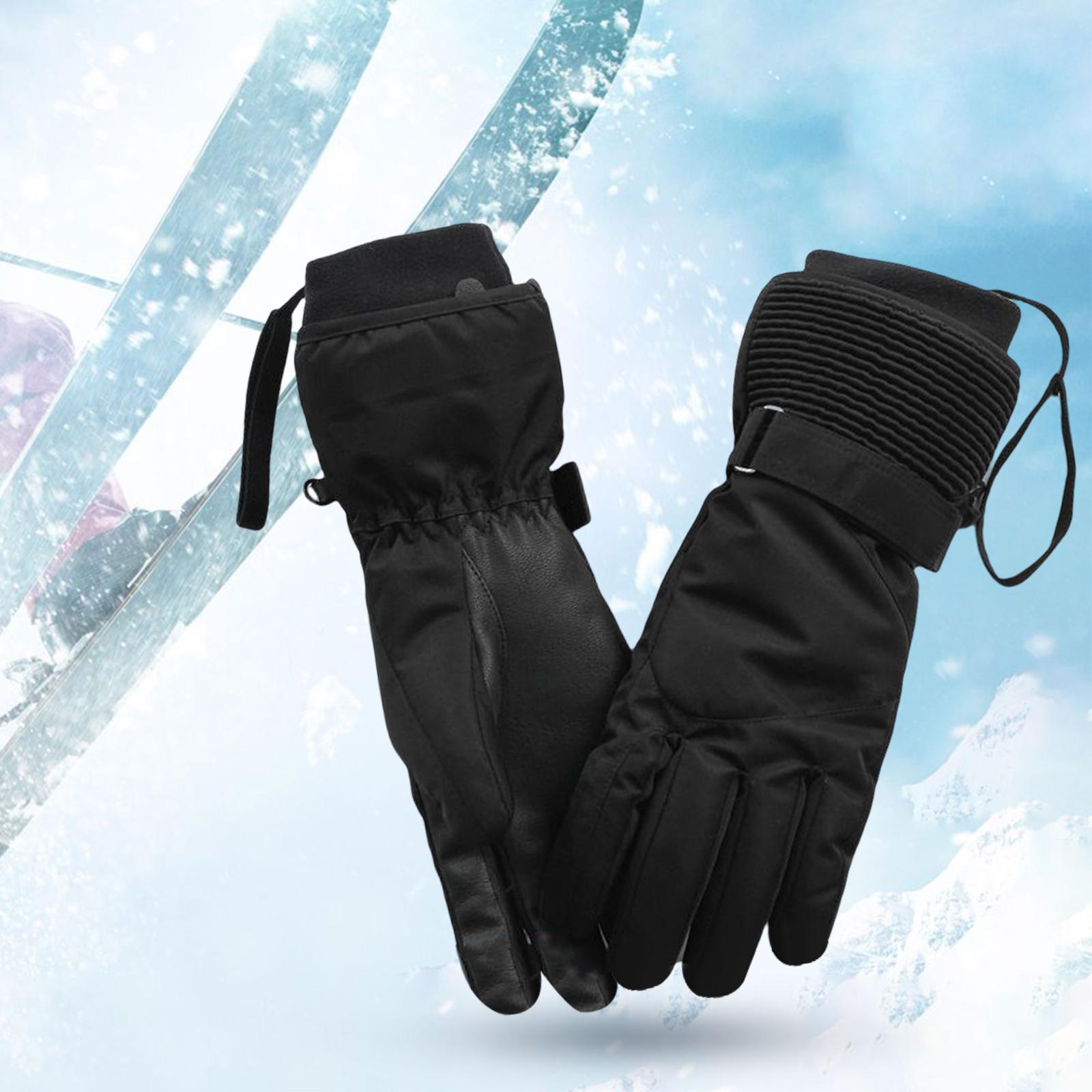Thermal Windproof Waterproof Winter Gloves Touch Screen Warm Mittens Black M