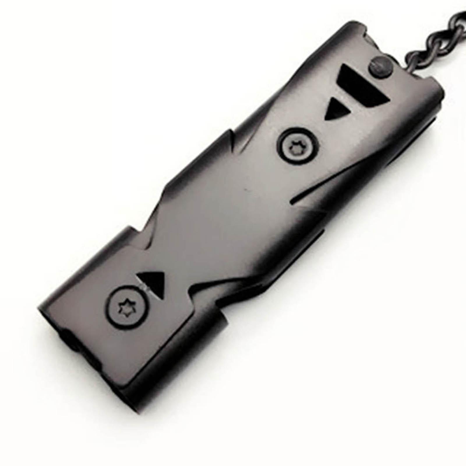 5xDouble Pipe Whistle Lifesaving Emergency SOS Outdoor Survival black