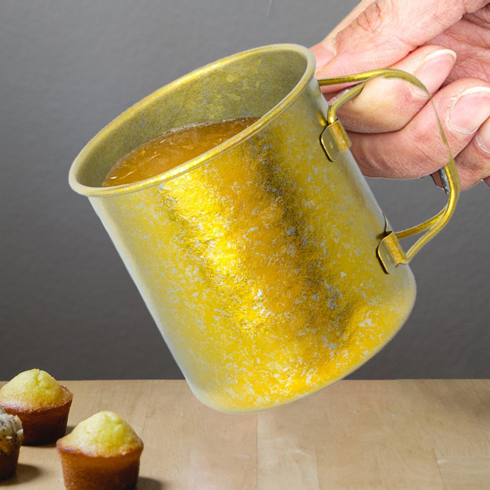 Camping Water Mug Folded Handle Durable Titanium Water Cup for Drinking