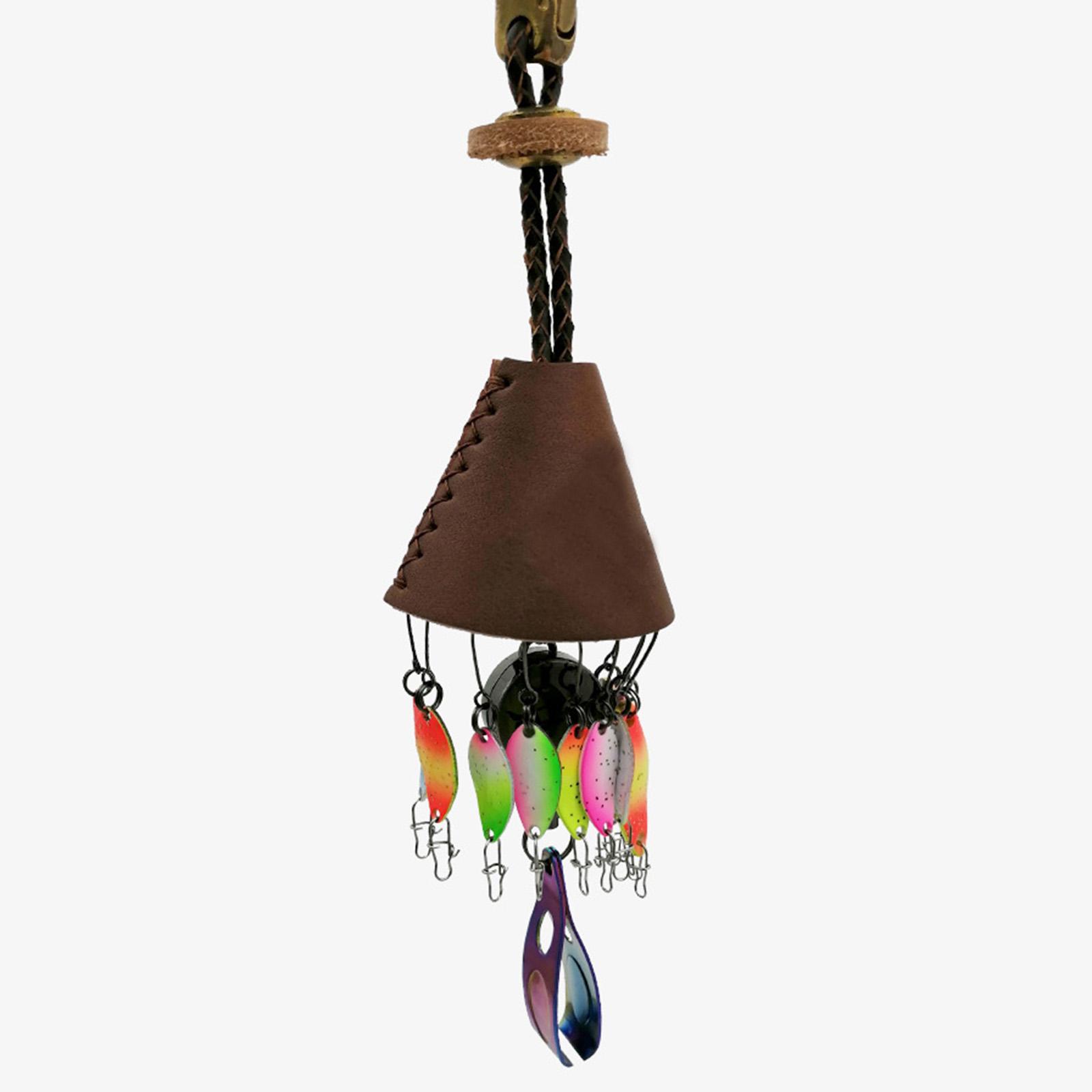 Lure Sequin Bell Bag with Hook Hole Compact Traveling Attachments PU Leather